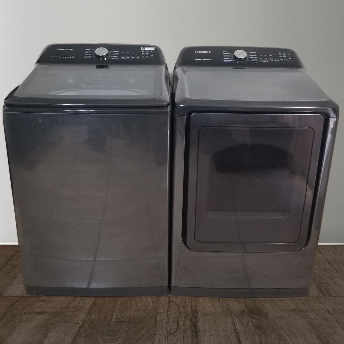 Samsung Washer & Dryer Set - Black Stainless Steel, Free Delivery