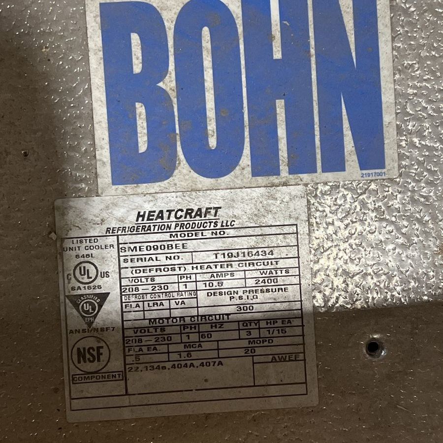 HVAC Refrigeration Unit cooler, walk-in, electric defrost, Spacemizer