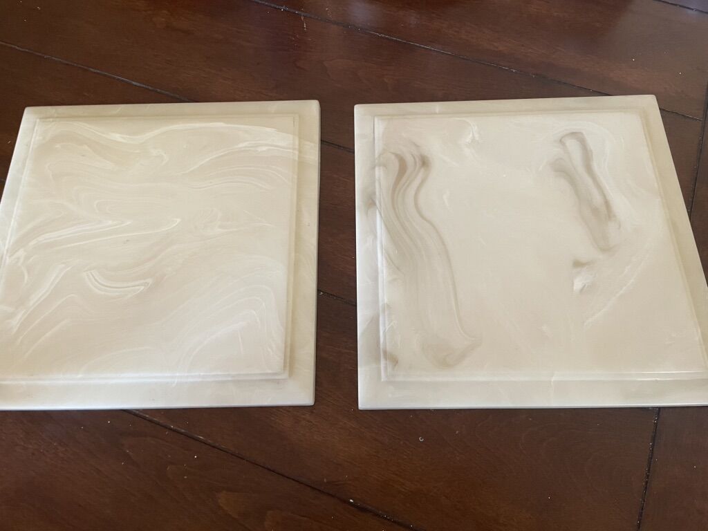 2 Cultured? Marble Squares W/ Beveled Edges