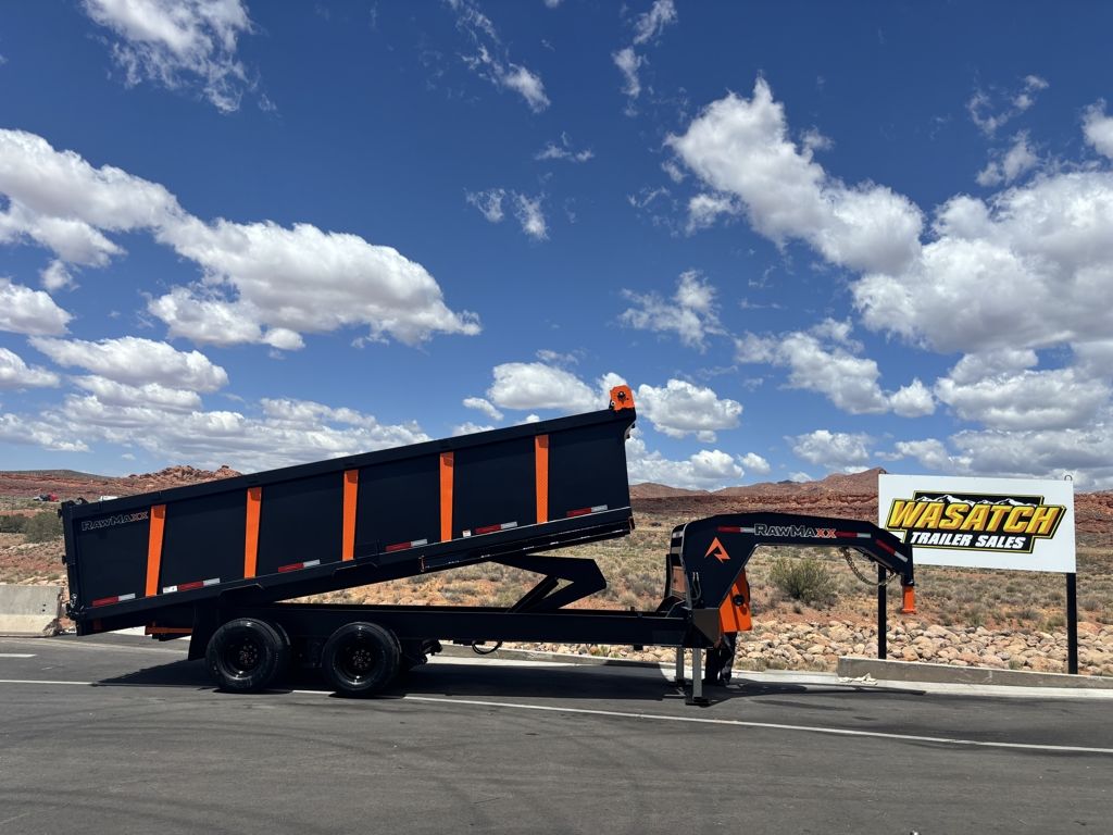 2026 RawMaxx 8.5X20 Gooseneck Dump Trailer Black a