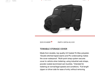 Honda pioneer 700 towable storage cover