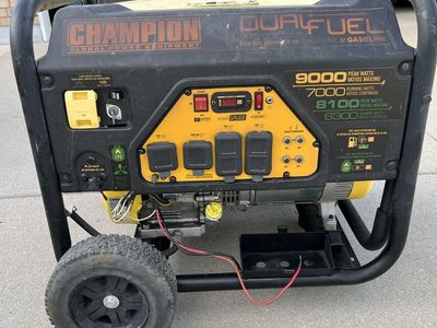 Champion 9000W/7000W Dual Fuel Portable Generator - Gasoline/Propane, Electric Start
