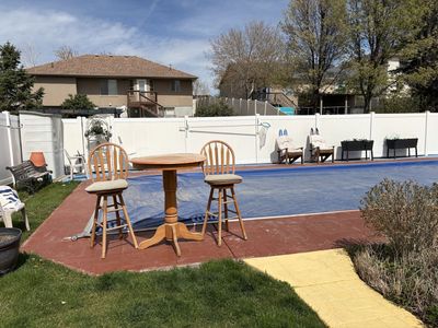 Tall - Wood Bar Table & 2 Wood Chairs