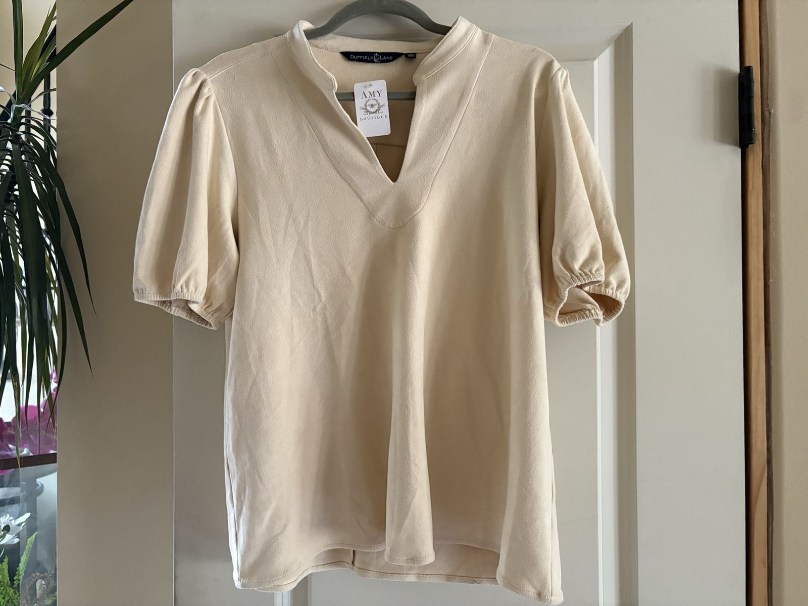 New Cream Colored Suede Feel Shirt Sz M