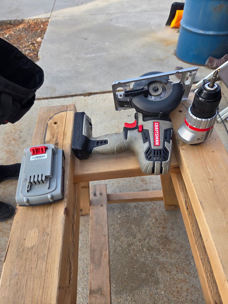 Craftsman V20 Circular Saw, Drill, Battery, and Charger - $100