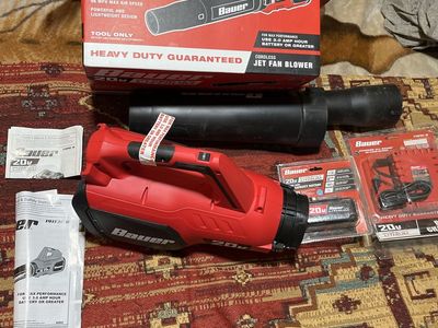 Bauer 20V Hypermax Lithium Cordless Jet Fan Blower with Accessories