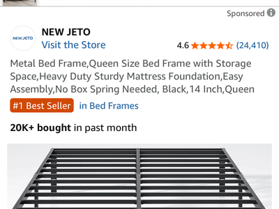 Queen/full bed frame box spring