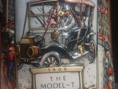 Miller High Life Great American Achievements Model T 1908 Ceramic Beer Stein