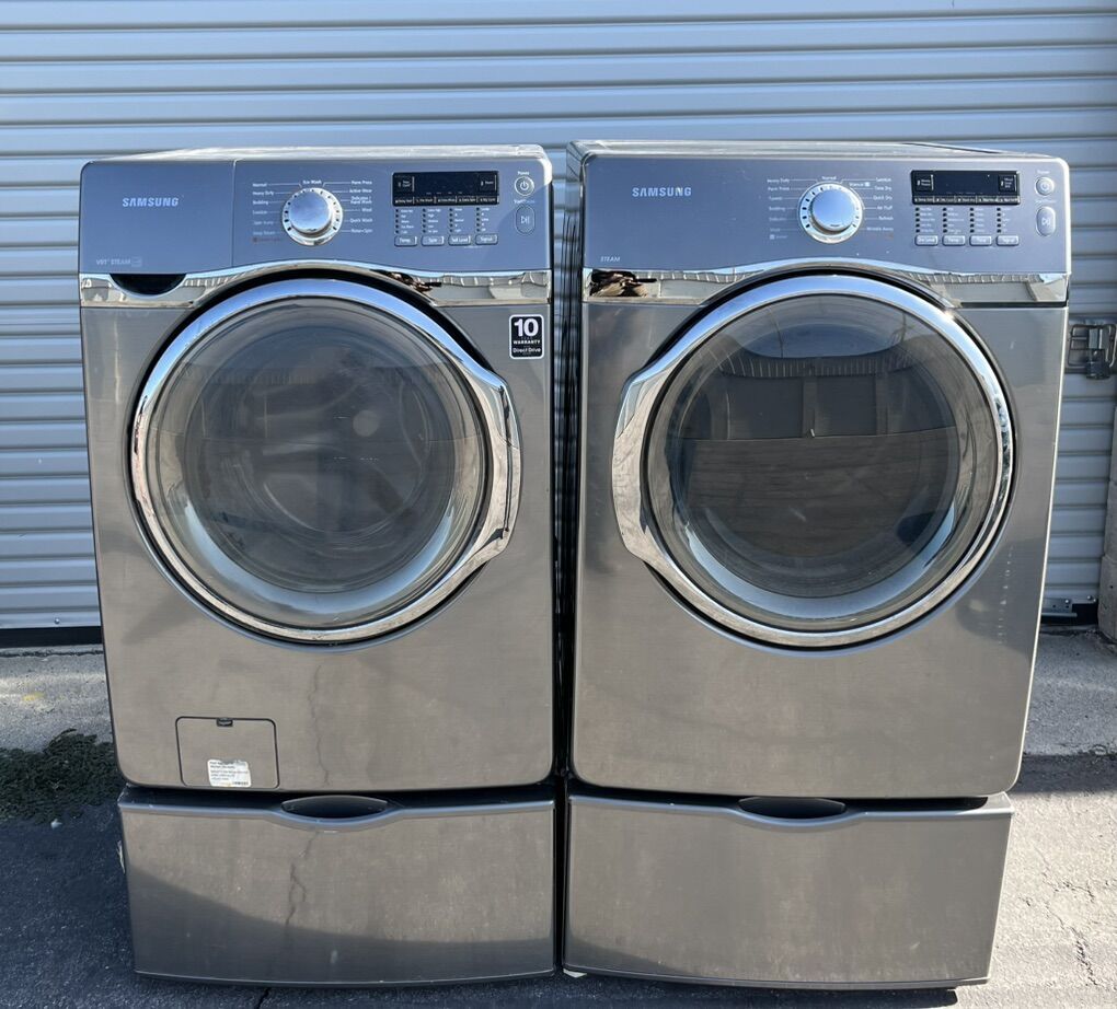 Samsung Washer & Electric Dryer Set With Pedestals, Free Delivery