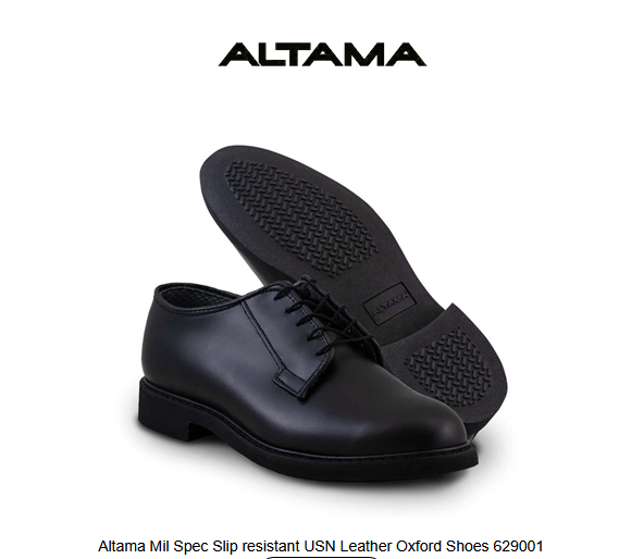 Altama Black Leather Oxford Shoes Size 10 - NEW IN BOX (DOD Approved)