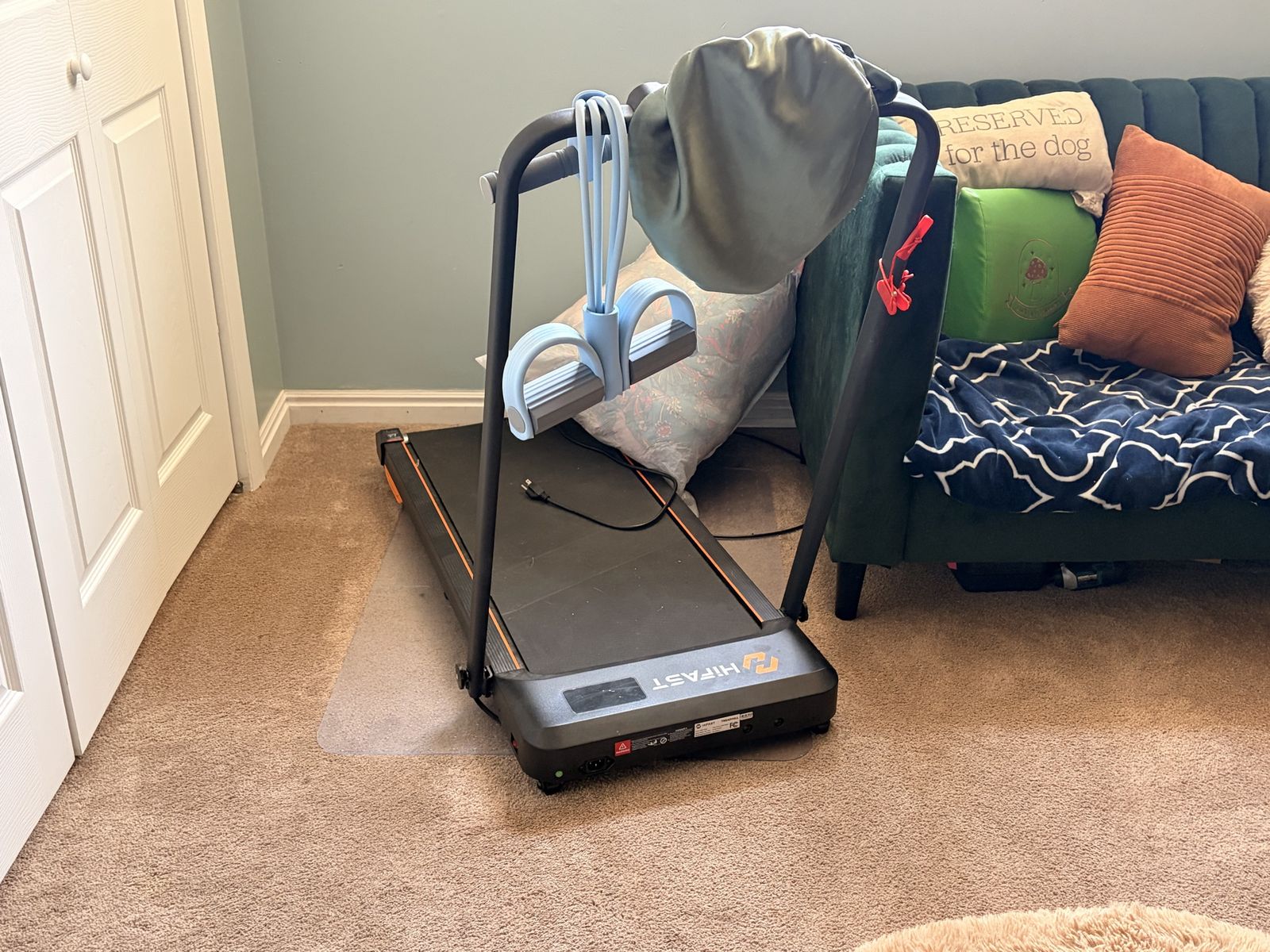 HiFast Compact Folding Treadmill, Under Desk Treadmill, Electric Walking Pad, Black