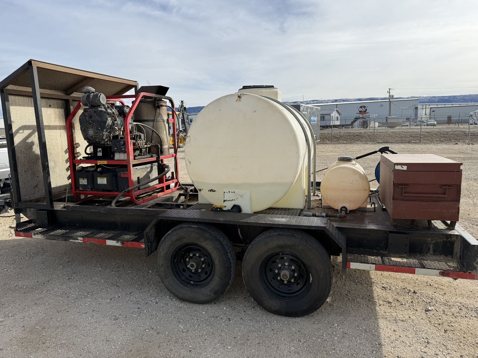 Pressure washing trailer