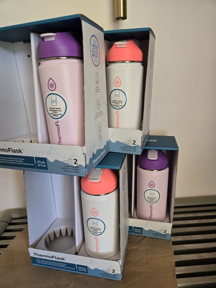 ThermoFlask - 16oz Vacuum Insulated Water Bottles
