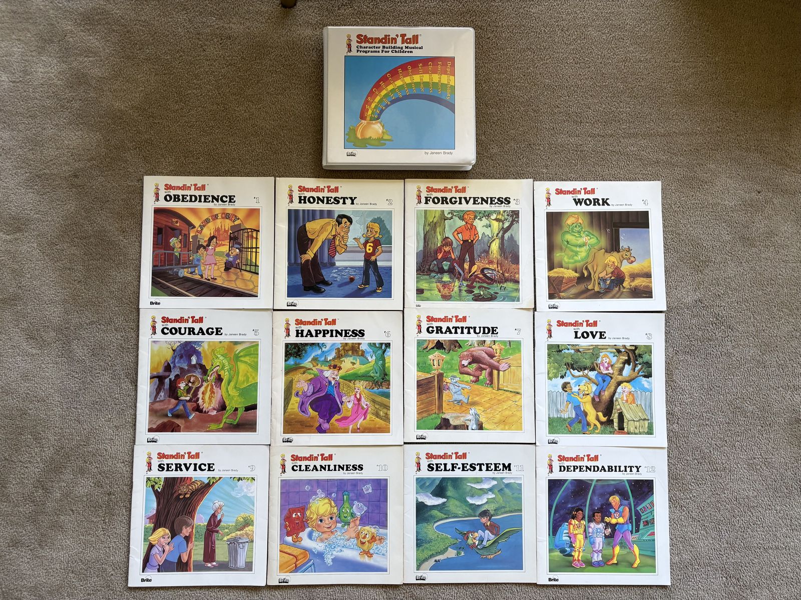 COMPLETE Set of 12 Vintage Standin’ Tall Books and Tapes