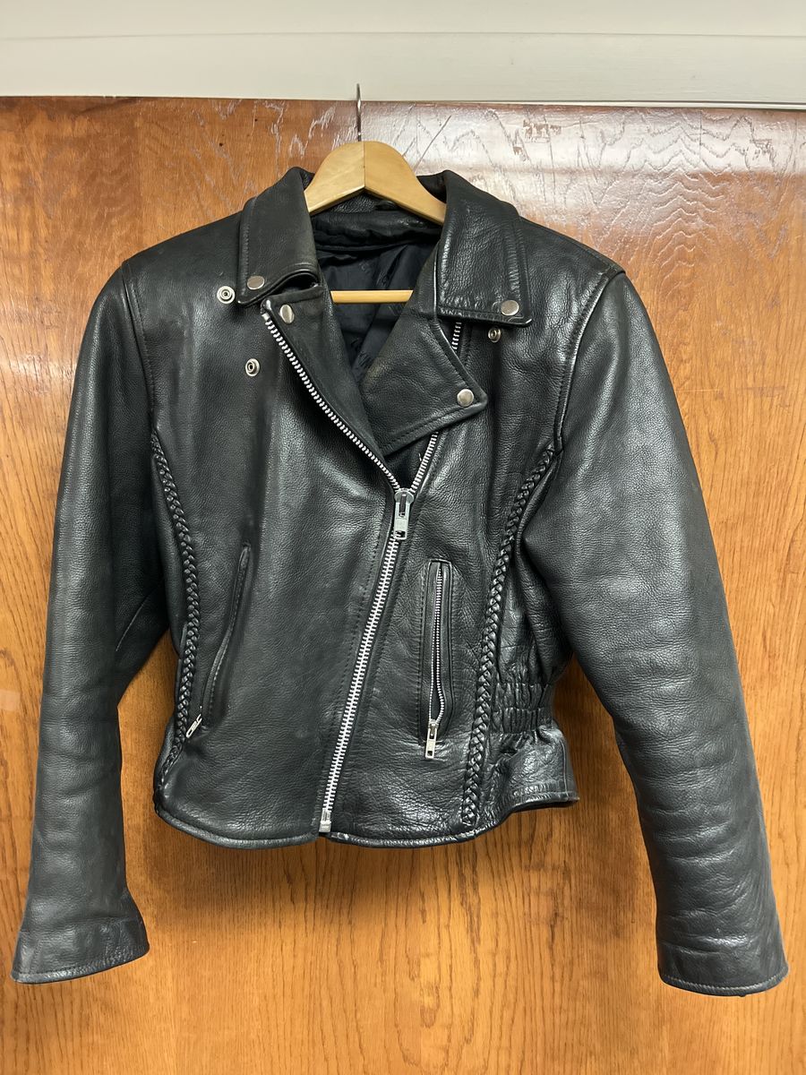 Black Leather Jacket Medium Womens