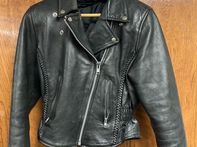 Black Leather Jacket Medium Womens
