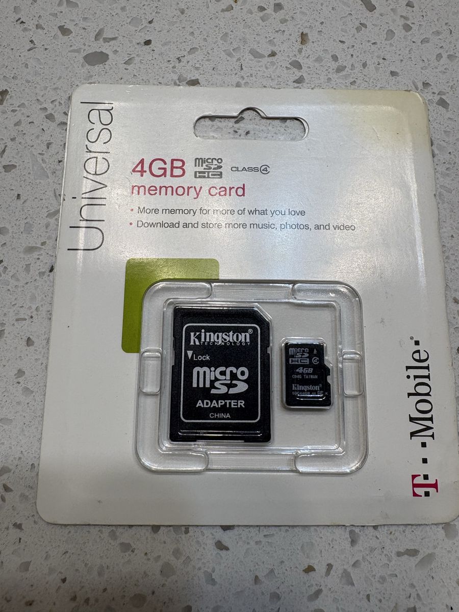 Kingston 4GB MicroSD HC Class 4 Memory Card with SD Adapter - T-Mobile Universal