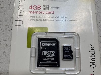 Kingston 4GB MicroSD HC Class 4 Memory Card with SD Adapter - T-Mobile Universal