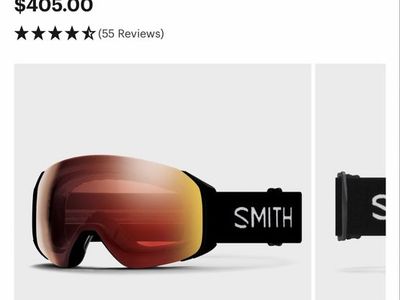 BRAND NEW Smith 4D MAG S ChromaPop Ski Snowboard Goggles Black with Extra Lens & Case