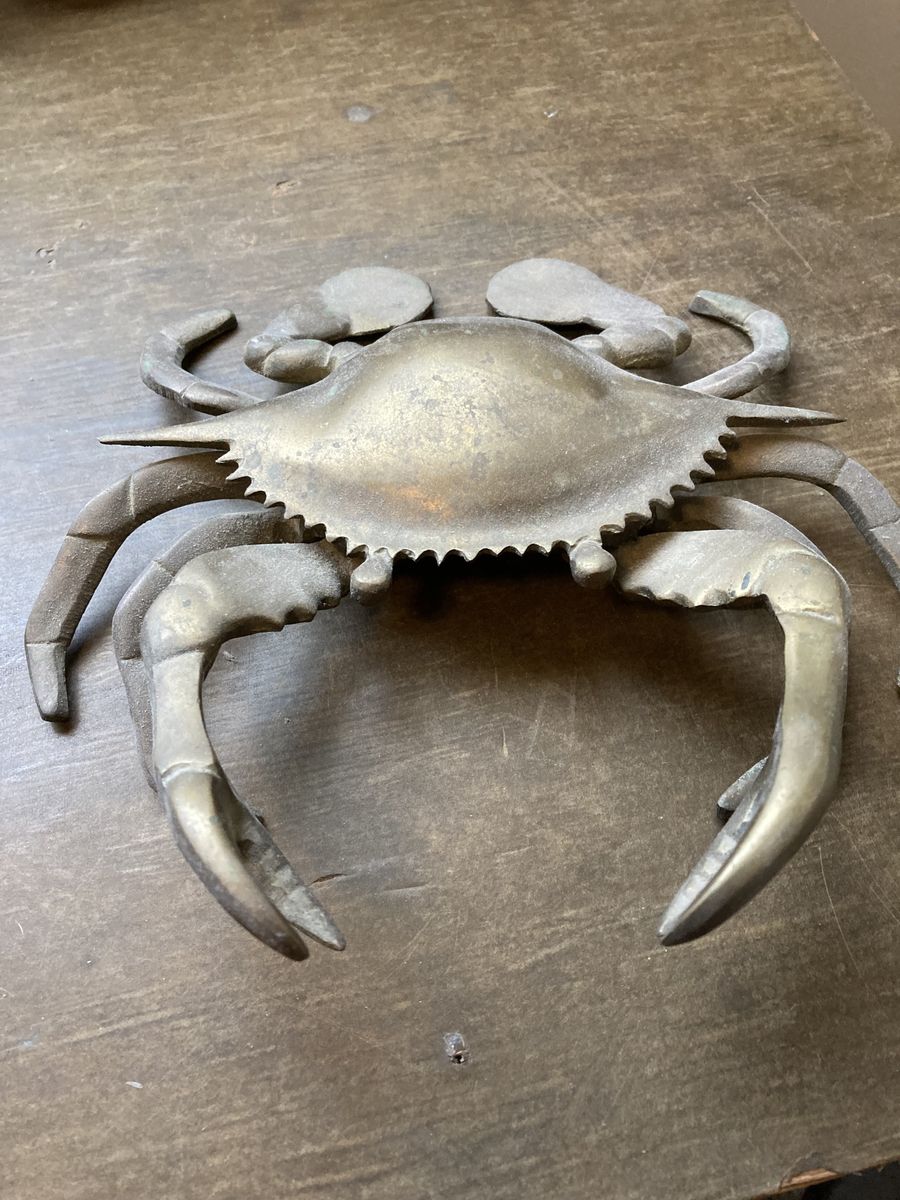 Brass crab ashtray
