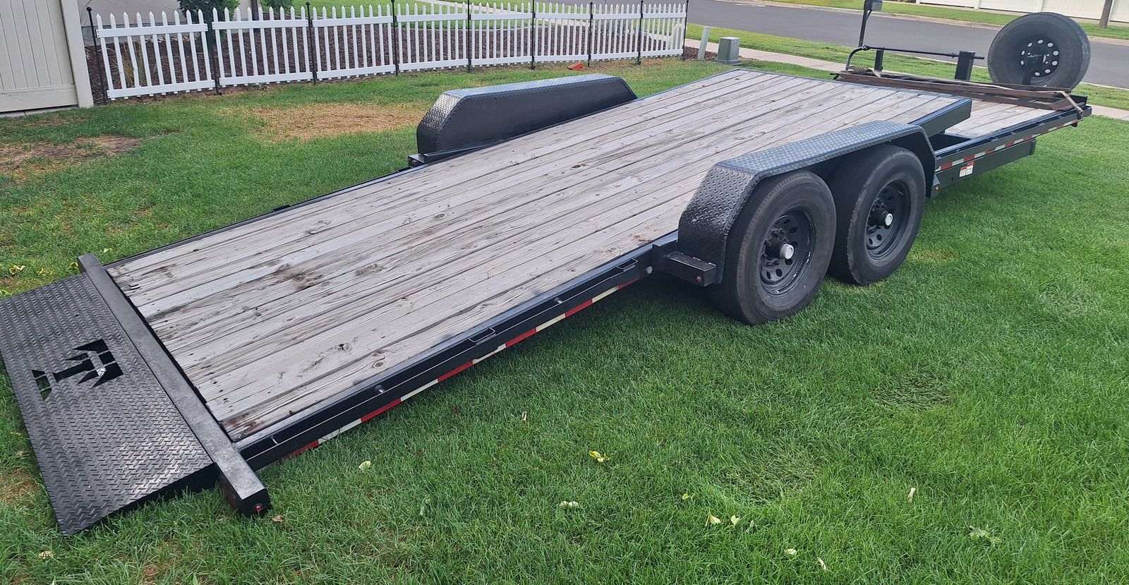 2021 Tilt trailer 23.5 ft long flat bed + tongue 14k lbs