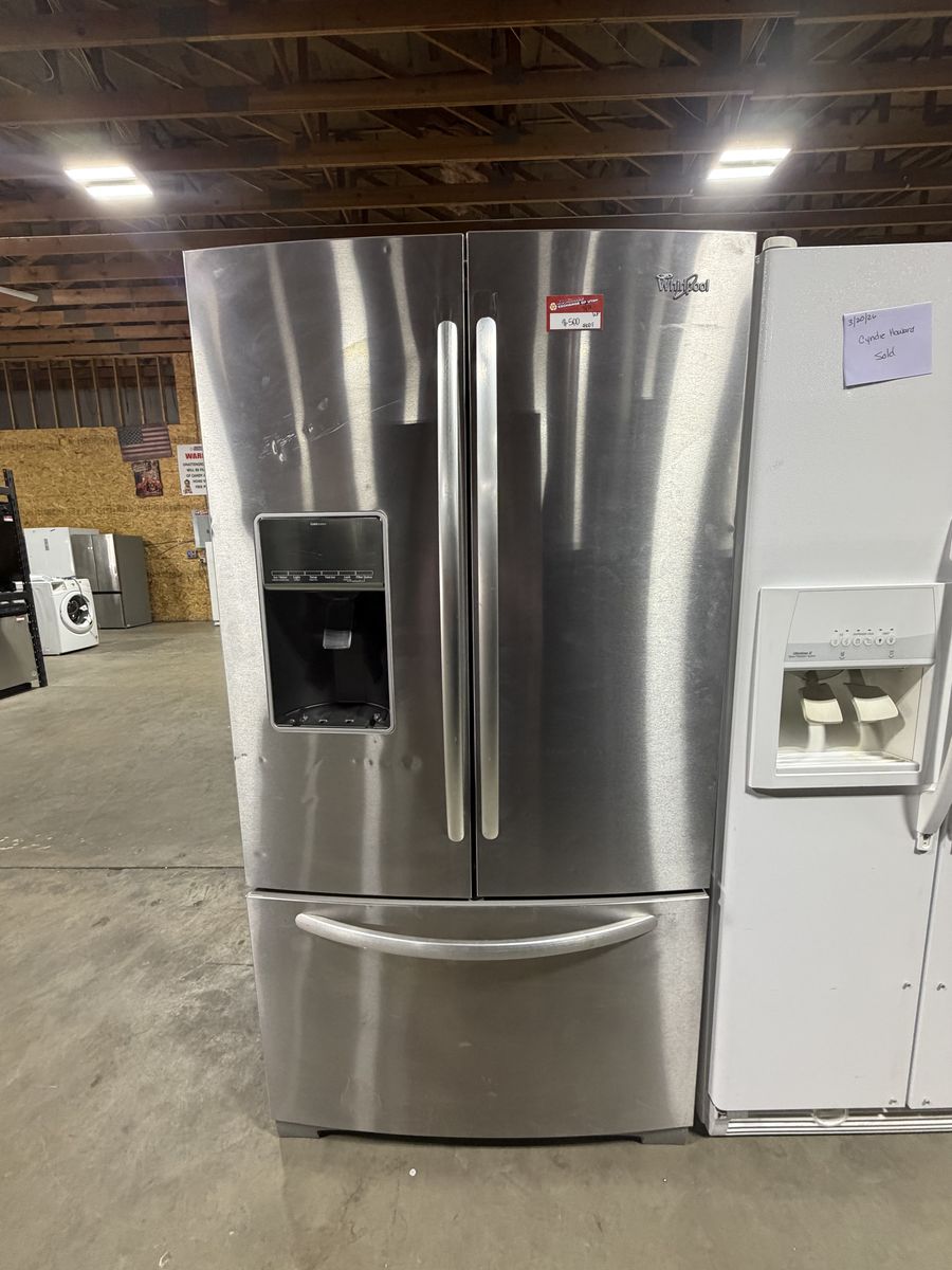 BIG DEALS HERE! WHIRLPOOL FRENCH DOOR FRIDGE