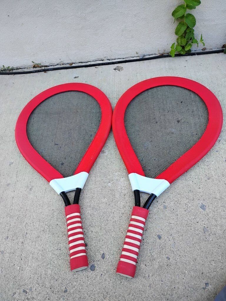 2 Tennis Rackets Padded Rails Edges 26.5" x 13.75"