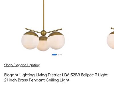 21 inch Brass Pendant Ceiling Light