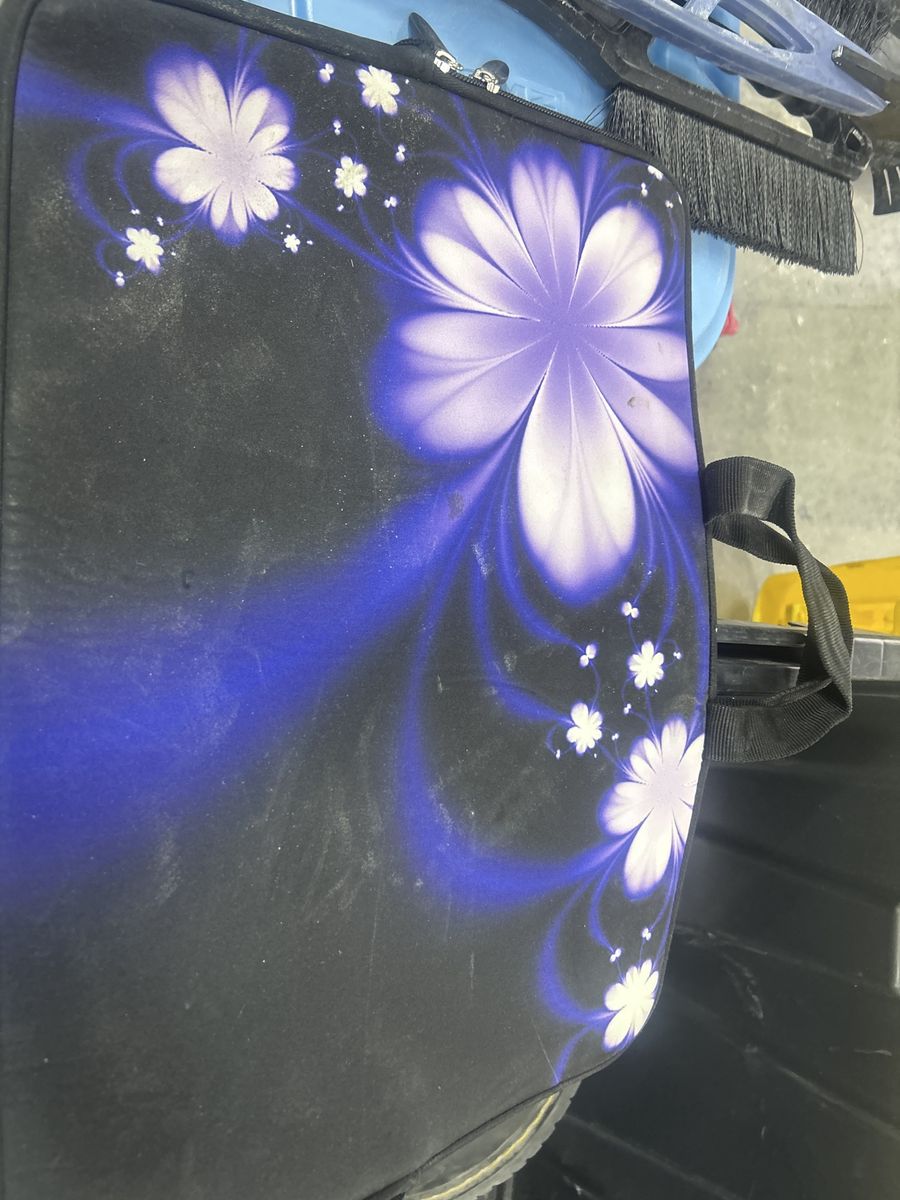 Floral Design Black & Blue Laptop Bag/Sleeve with Zipper Closure