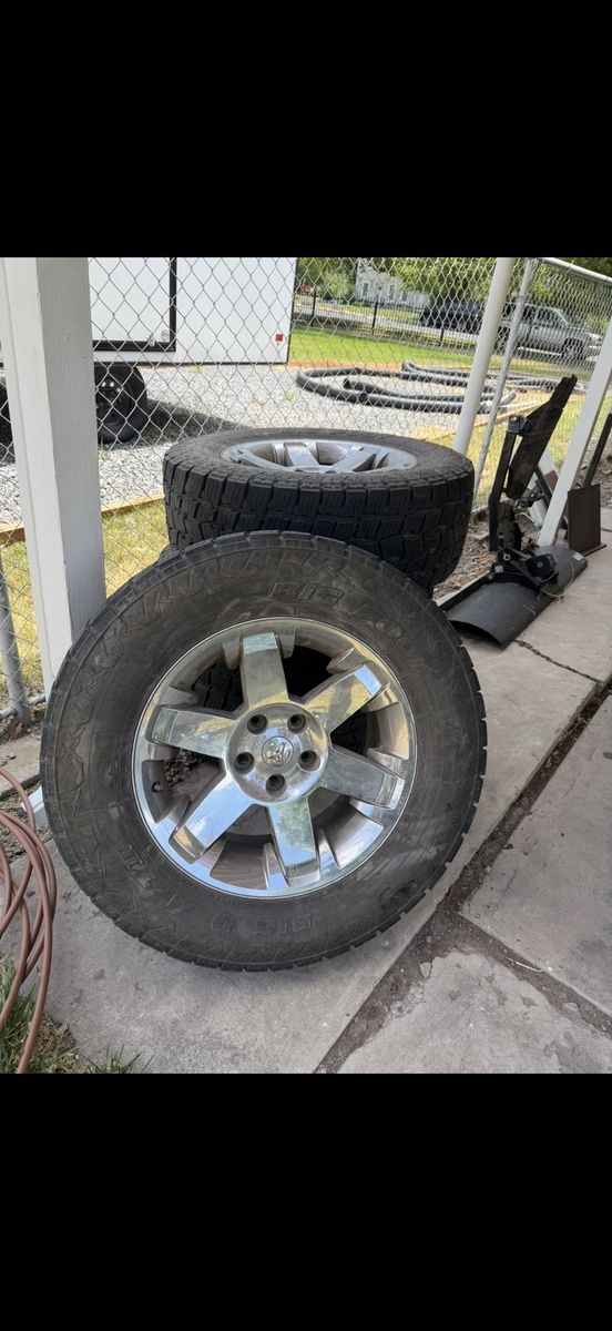 Dodge Ram 20" Chrome Wheels w/ 35x12.50R20LT Tires - Set of 4, Good Tread