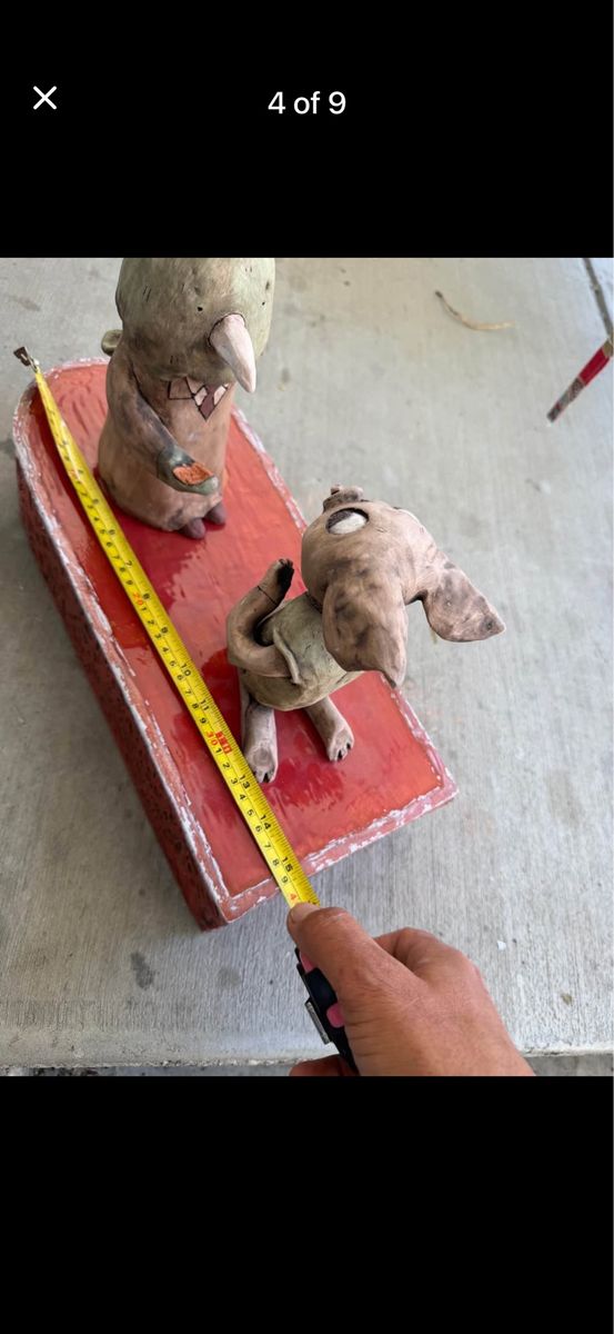 Unique Handcrafted Clay Figures - Folk Art Style, Rustic Finish