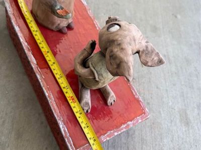 Unique Handcrafted Clay Figures - Folk Art Style, Rustic Finish