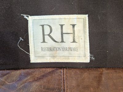 Restoration Hardware Maxwell Italian Berkshire Cocoa Leather 2-Cushion Sofa - 7 Length