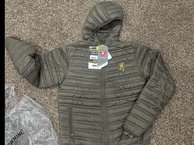 Mens Browning Puffer jacket Brown size S