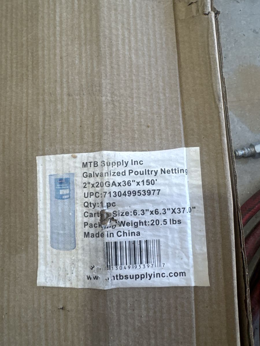 MTB Supply Inc Galvanized Poultry Netting 2"x20GAx36"x150'