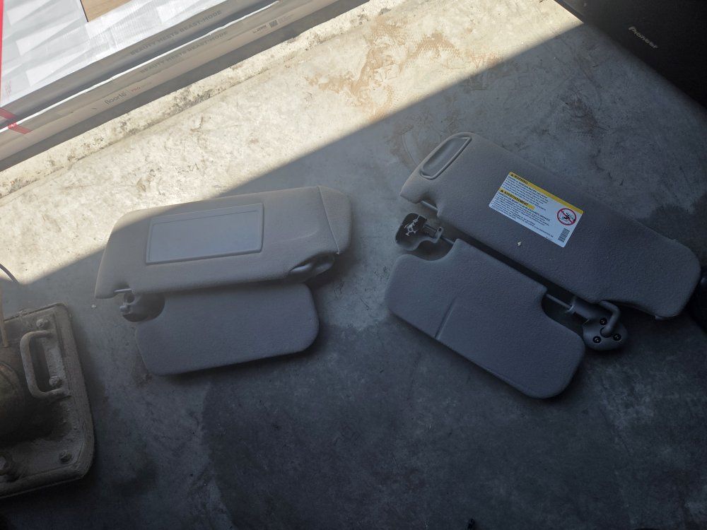 checy / gmc  Gray Car Sun Visor Set - Driver & Passenger Side, Used