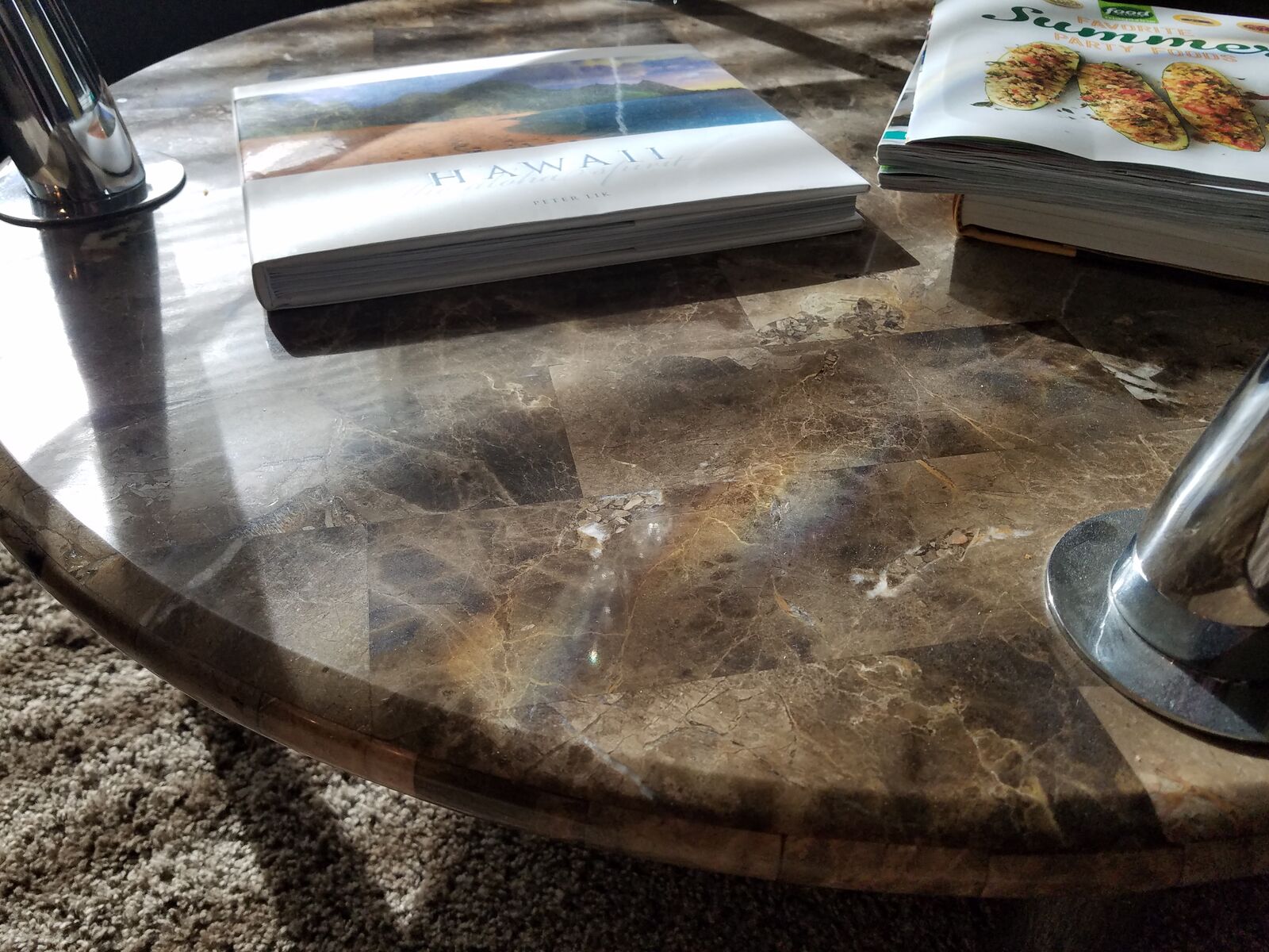 Granite style coffee table and end table set