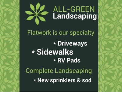 All Green Landscaping | Concrete Work | Concrete Flatwork | Shed Pads | Driveway Extensions