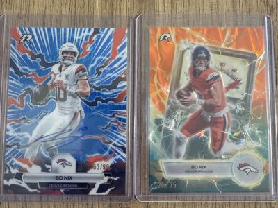 Bo Nix Denver Broncos Trading Cards - Numbered auto 53/99 and voltaic 25/25