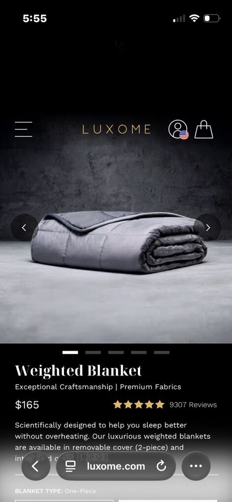 NEW Luxome Weighted Blanket Medium 13.2LBS