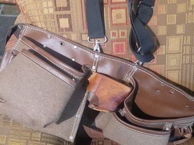 Nicholas Leather Tool Rig Apron No. 1527 with AWP Padded Suspenders. Never used. New condition