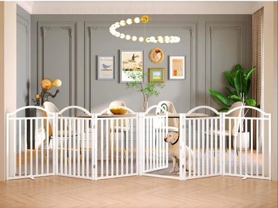 NEW BHG Metal Freestanding Dog Gate 32" Tall