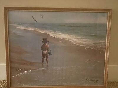 A Sehring VIntage Little Girl On The Beach