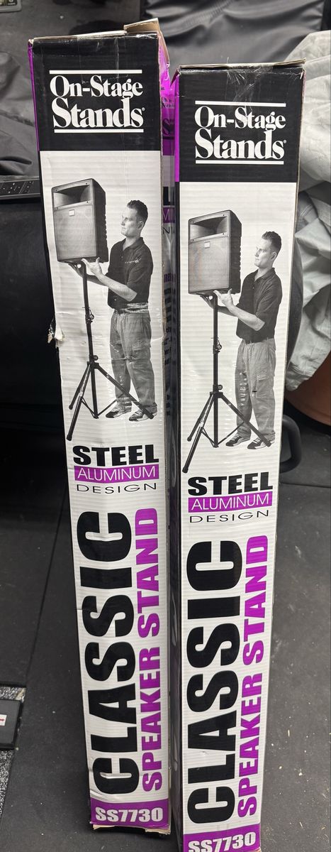 On-Stage Stands SS7730 Classic Speaker Stands (Pair) - Steel/Aluminum Design, 200lb Capacity