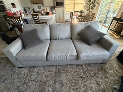 Used couch grey and black fabric $100 OBO
