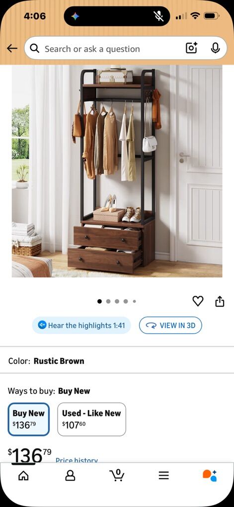 Tribesigns Freestanding Closet Organizer