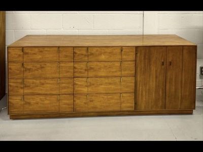 Mid-Century Modern Hickory Manufacturing Dresser / Credenza – Brass Inlay