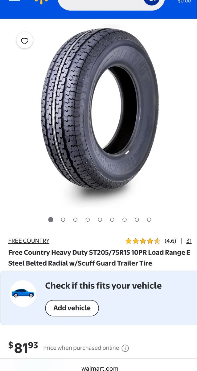 Trailer Tires 205/75R15 10ply