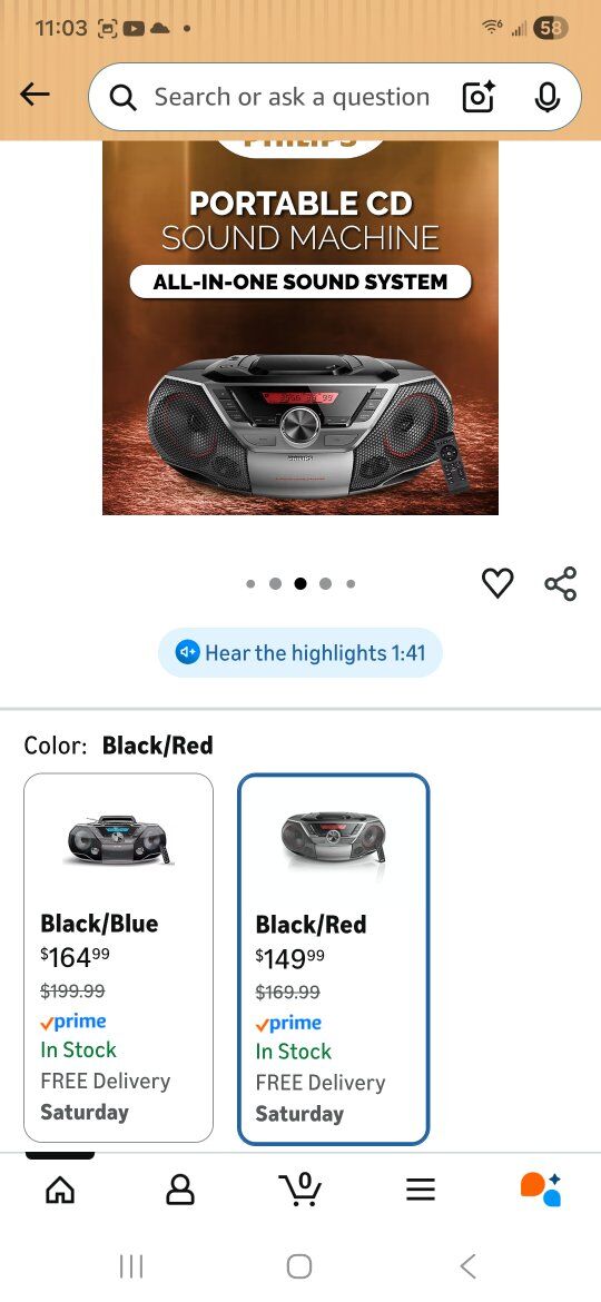 Phillips portable CD player