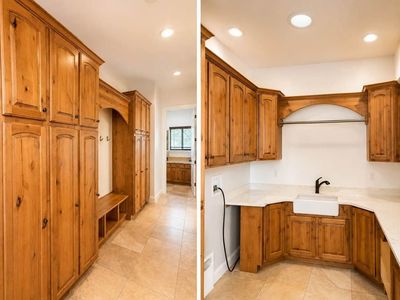 Mudroom and Laundry Knotty Alder Cabinets
